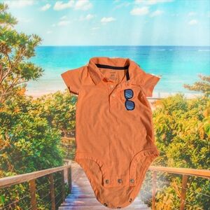 Little Mr. Cool Carter's Orange Bodysuit Sunglasses Pocket 6 Months 3 Button